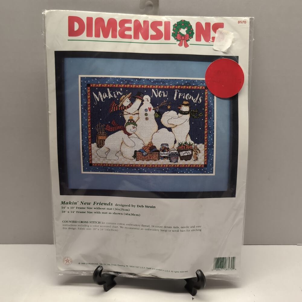 Dimensions Makin' New Friends Counted Cross Stitch‎ Kit 8570 Snowmen